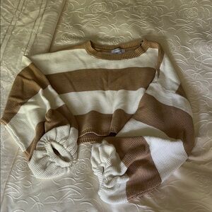 Sabo Skirt Brown and White Striped Sweater